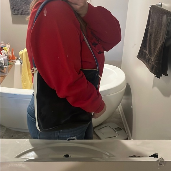 Black and White Ted Baker Blue handle Bag - Picture 5 of 6